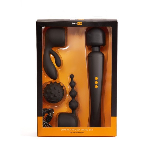 Pornhub Supercharge Wand Set-вібромасажер з насадками - купити в Києві, Україні