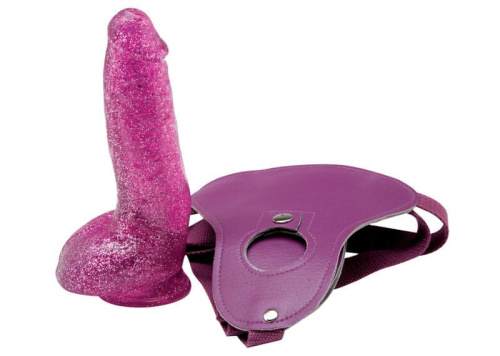 TLC Bree Olson Glitter Glam Strap-On Harness and Dong - Страпон, 13х4,1 см