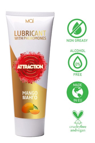 MAI Attraction Mango смазка на водной основе с феромонами с ароматом манго, 75 мл