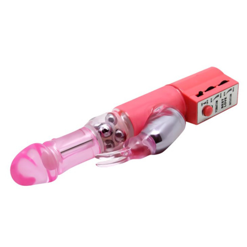 LyBaile Pretty Love Christina Vibrator with Bunny - Hi-tech вибратор кролик с ротацией, 28х2.5 см (розовый)