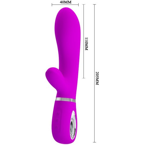 Pretty Love Thomas Vibrator - Вибратор с клиторальным стимулятором, 20.5х4 см (фиолетовый)
