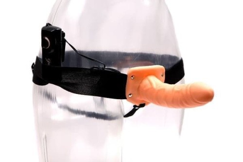 Страпон с вибрацией для мужчин Fetish Fantasy Hollow Strap-On, 15 см