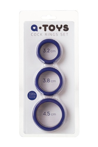 Toyfa A-Toys набор из 3 эрекционных колец с разным диаметром, 4,5 / 3,8 / 3,2 см