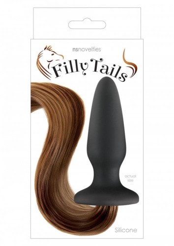 Ns Novelties Filly Tails - Анальная пробка с хвостом, 9,9х5,3 см (коричневый)
