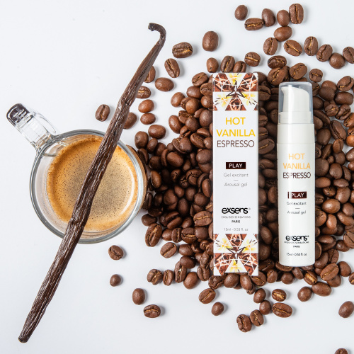 EXSENS Kissable Hot Vanilla Espresso - Стимулирующий гель для клитора или оральных ласк,15 мл