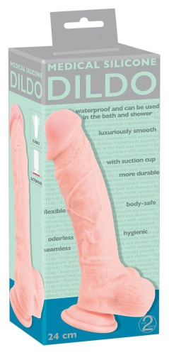 Реалистичный фаллоимитатор You2Toys Medical Silicone Dildo, 24 см
