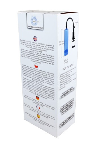Boss Powerpump Max - Вакуумна помпа для чоловіків, 22х6.9 см (блакитний) - купити в Києві, Україні