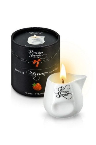 Plaisir Secret Strawberry - Масажна свічка з ароматом полуниці в подарунковій упаковці, 80 мл - купити в Києві, Україні