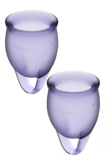 Satisfyer Feel Confident - набор менструальных чаш, 15 мл и 20 мл (фиолетовый)