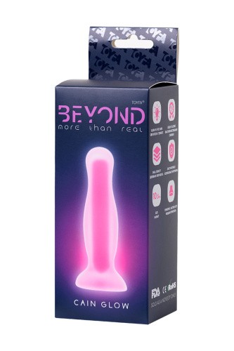 Beyond By Toyfa Cain Glow - Анальная пробка светящаяся в темноте, 10х3 см (розовый)