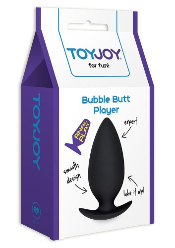 Toy Joy Bubble Butt Player Expert - Анальная пробка, 10.5х4.5 см (черный)