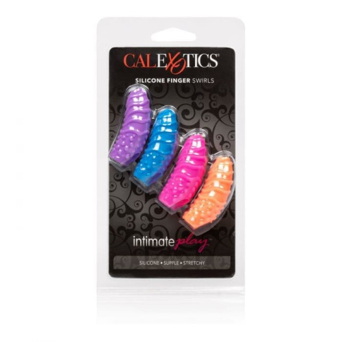 CalExotics Silicone Finger Swirls - Набор разноцветных насадок 5.8х2.5 см
