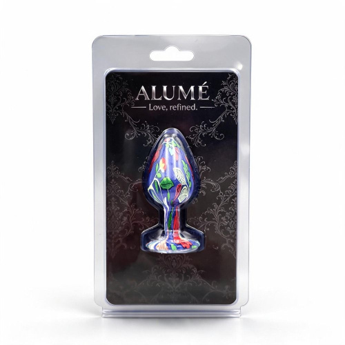 Дизайнерская металлическая пробка с узором и камнем ALUME, S