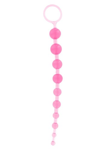 Toy Joy Thai Toy Beads - анальная цепочка на жесткой связке, 25х2.5 см (розовый)