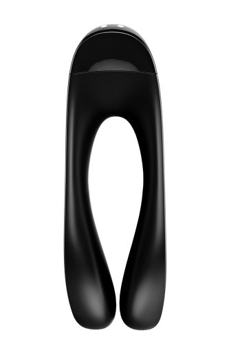 Satisfyer Candy Cane Black - Вибратор на палец, 11х3.5 см (чёрный)