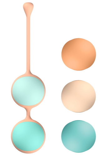 Вагинальные шарики Liebe Kewos — Peach/Mint, 5 шариков