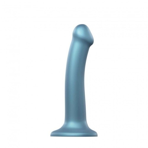 Strap-On-Me Mono Density Dildo, M - Насадка для страпону гнучка, 18х3.3 см., (блакитна) - купити в Києві, Україні