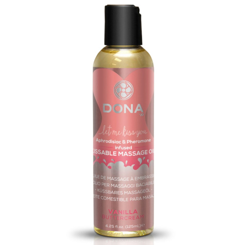 System JO DONA Kissable Massage Oil Vanilla Buttercream съедобное массажное масло с вкусом ванили, 110 мл