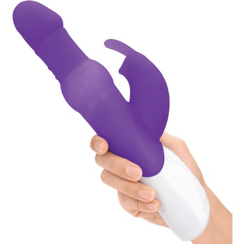 StRubber Pearls Rotating Rabbit Vibe - Вибратор-кролик с металлическими шариками, 26.3х4 см (фиолетовый)