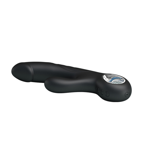 Pretty Love Selene Vibrator - Вібратор із реалістичною головкою та кліторальним стимулятором, 19х3.3 см (чорний) - купити в Києві, Україні