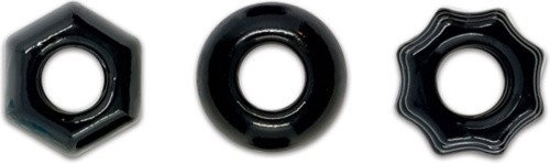 Ns Novelties Renegade Chubbies Rings - Набор эрекционных колец (чёрный)