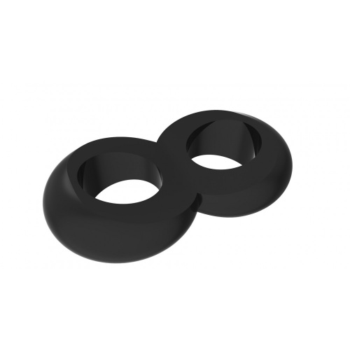 GK Power Duo Cock 8 Ball Ring Black - Эрекционное кольцо, 2,5 см (черный)