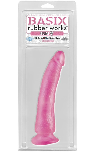 Фаллоимитатор Basix Slim 7, 18х3,5 см (прозрачный)