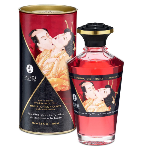 Возбуждающее массажное масло Aphrodisiac Warming Oil, 100 мл (клубника и шампанское)