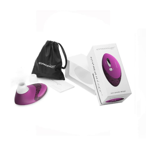 Womanizer W500 - Вакуумный стимулятор клитора с кристаллом Swarovski, 12х6 см (фиолетовый)