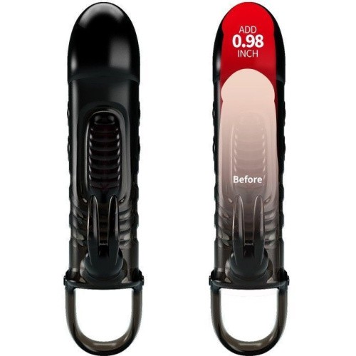 LyBaile Pretty Love Sloane Vibro Penis Sleeve - Насадка на член, +2.5 см (чёрная)