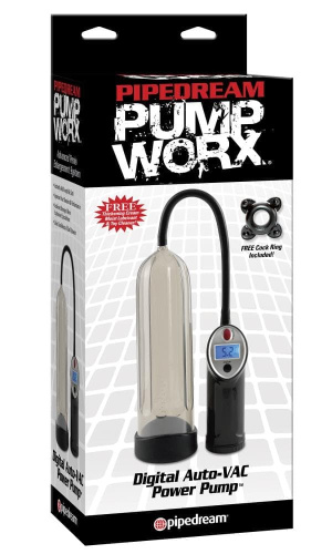 Pipedream Pump Worx Digital Auto-Vac - Автоматическая помпа с цифровым манометром, 21х6.3 см
