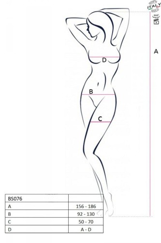 Passion BS076 - Ажурный бодистокинг с интимными вырезами, S-L (красный)
