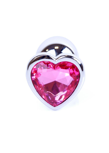Анальная пробка с камнем B-Series Jewellery Silver Heart Plug, S