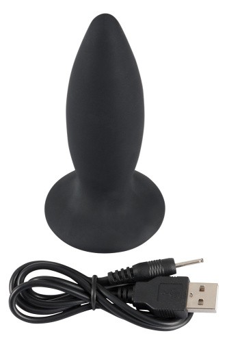Orion Black Velvets Rechargeable Plug Small - силиконовая анальная пробка с вибрацией, 11х3.3 см (черный)