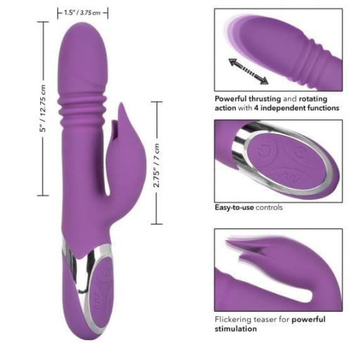 CalExotics Enchanted Kisser - вибратор кролик с толчковыми движениями и вращением, 12.8х3.8 см