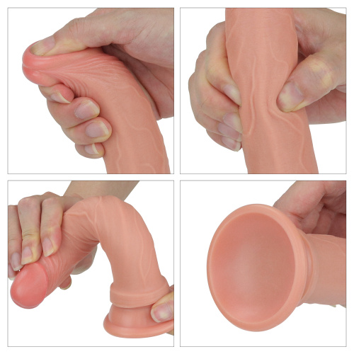 Dual-Layered Liquid Silicone Nature Cock Flesh 7 - Фаллоимитатор, 18.5 см (телесный)