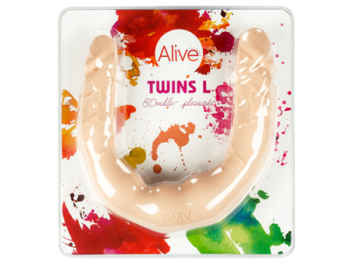Двухсторонний фаллоимитатор Alive Twins размер L, 40 см