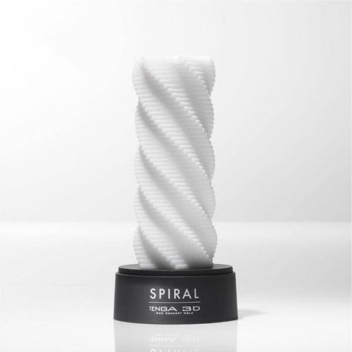 Tenga 3D Spiral - мастурбатор из антибактериального эластомера с серебром, 11.6х4.8 см (белый)