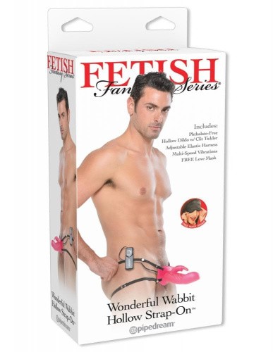 Fetish Fantasy Wonderful Wabbit Hollow Strap-on 22074 - Фаллопротез с вибратором кроликом, 12х4,5см, (фиолетовый)