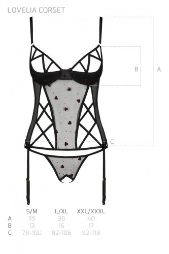 Passion - Lovelia Corset - Сексуальный корсет, S/M (чёрный)