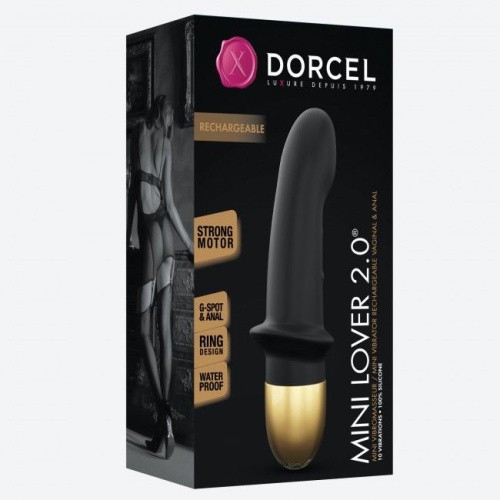 Dorcel Mini Lover Black 2.0 - Перезаряжаемый вибратор для точки G и массажа простаты, 10х3.3 см (чёрный)