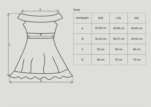 Obsessive Flores chemise UA37094 - Эротический комплект, S/M, (черный)