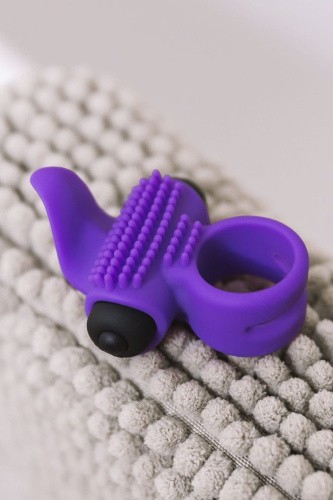 Adrien Lastic Bullet Lastic Ring - виброкольцо с язычком, 7х2.5 см (фиолетовый)