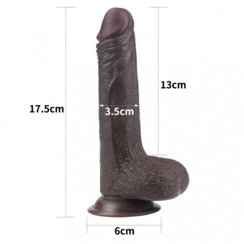 LoveToy Sliding-Skin Dildo Coffee 7 - Фаллоимитатор, 17.5х3.5 см