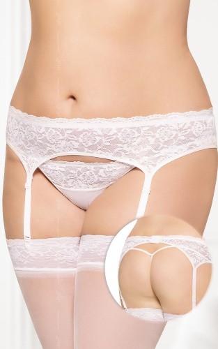 SoftLine Garterbelt 3305 - Пояс для чулок со стрингами, XXXL (белый)