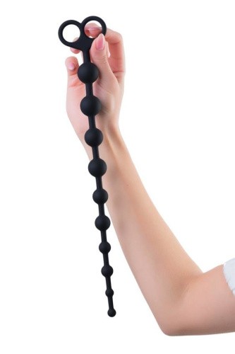 Toyfa Popo Pleasure Anal Beadsi Black - анальная цепочка, 34х2.5 см (черный)