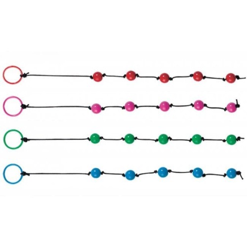 ABS Plastic Anal Beads With String In A Pot Red OS - яркие анальные бусы, 20х1 см