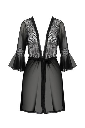 Пеньюар Passion LEAFA PEIGNOIR black S/M - купити в Україні | Секс шоп SEX-SHOP.ua