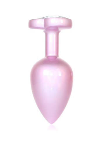 Анальная пробка с камнем B-Series Jewellery Pearl Pink Heart Plug, L