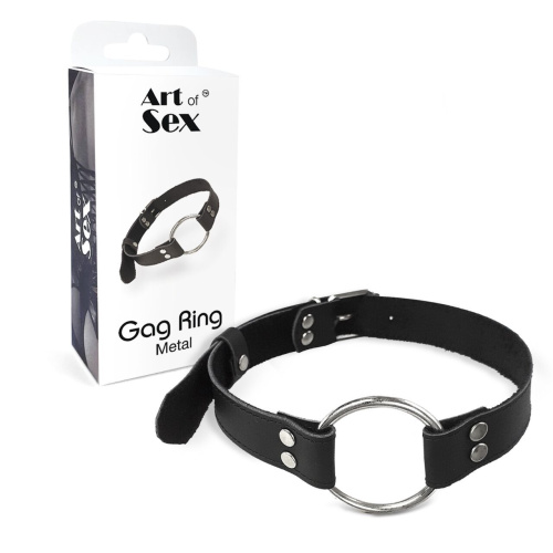 Кляп металлическое кольцо на ремнях Art of Sex – Gag Ring Metal